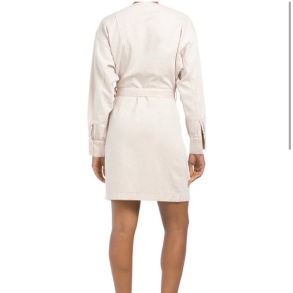 🐚 YOUNG FABULOUS & BROKE OATMEAL VOLUMINOUS LONG SLEEVE WRAP AROUND MINI DRESS! - Picture 16 of 16